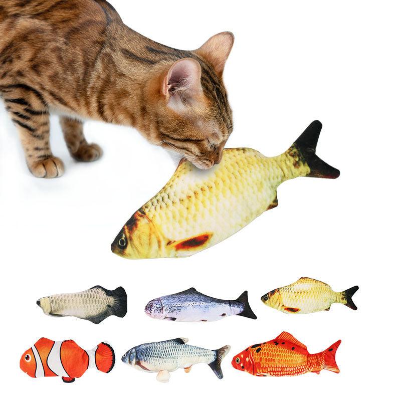 Cat Plush Fish Toy 