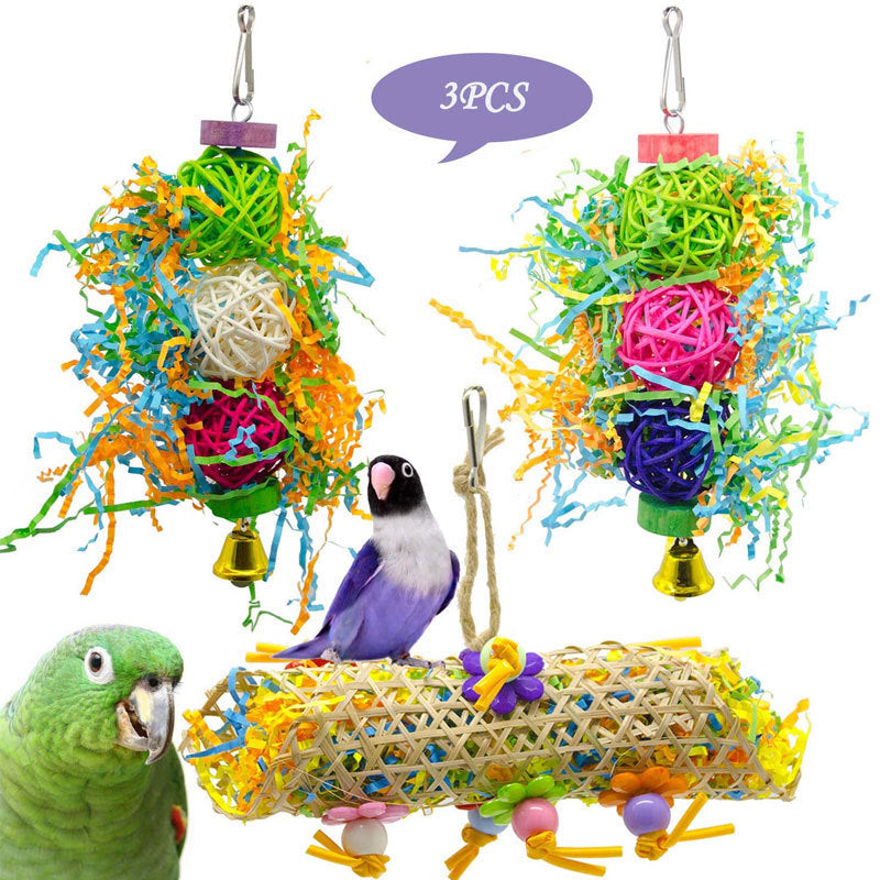 3pcs Birds or Parrot Wooden Toys