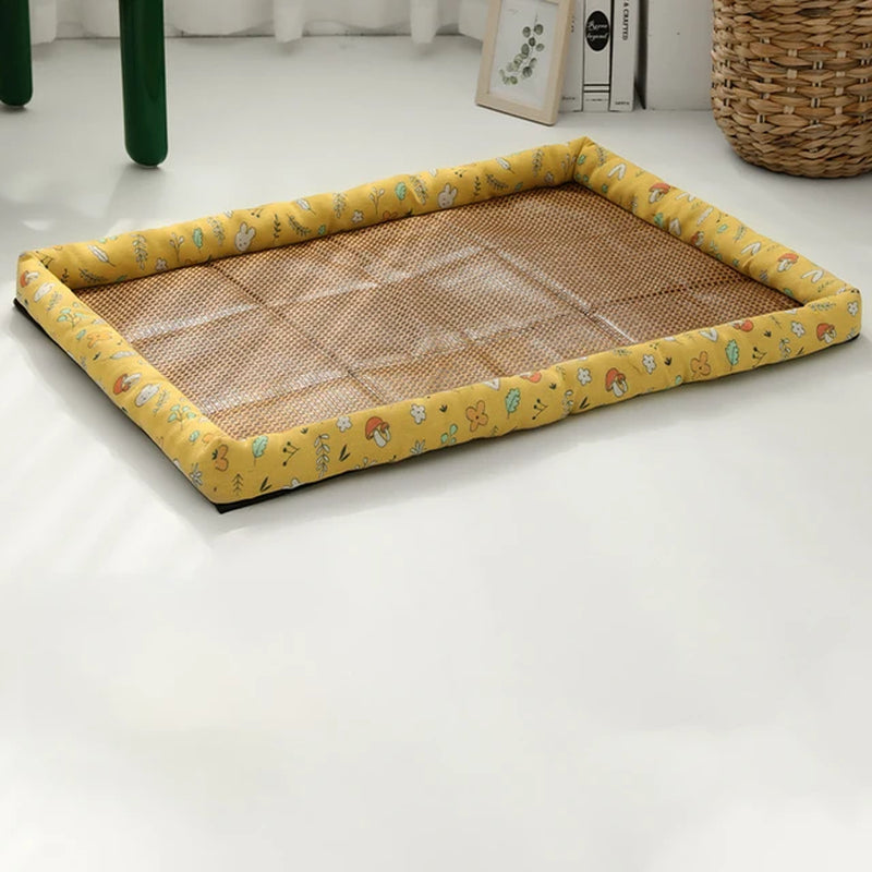 MADDEN Summer Cat Bed Lightweight Breathable Pet Rattan Mat Cat Nest Mat Ice Nest Dog Bed Cat Cool Nest Small Dogs